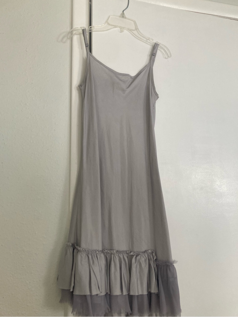 Silver slip dress